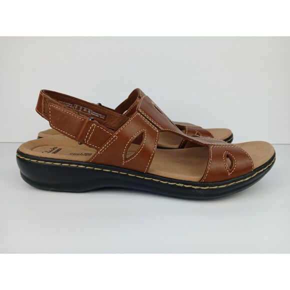 Clark's Collection Leisa Lakelyn Flat Sandal Brown Leather Women’s Size US 11 - Picture 7 of 16